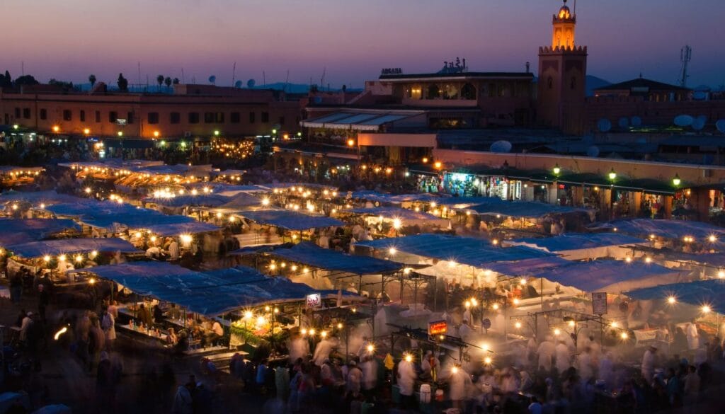 Nacht am Djemaa el-Fna-Platz