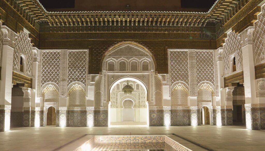 Architektur Ben Youssef Medersa Marrakesch